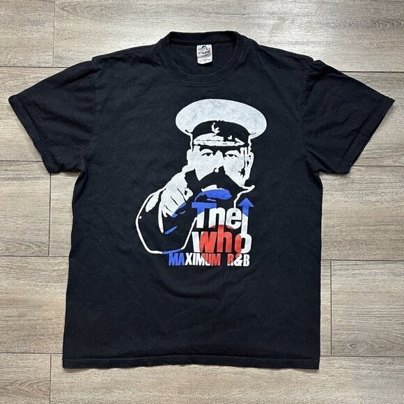 The Who Y2K T Shirt Size Large Maximum R&B Double-Sided  Black - Picture 1 of 6
